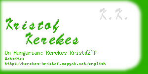 kristof kerekes business card